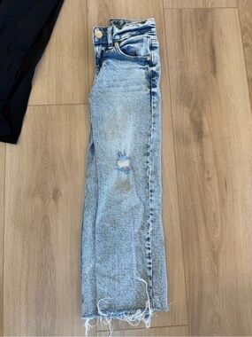Target Light Blue Straight Leg Jeans with Frayed Hem